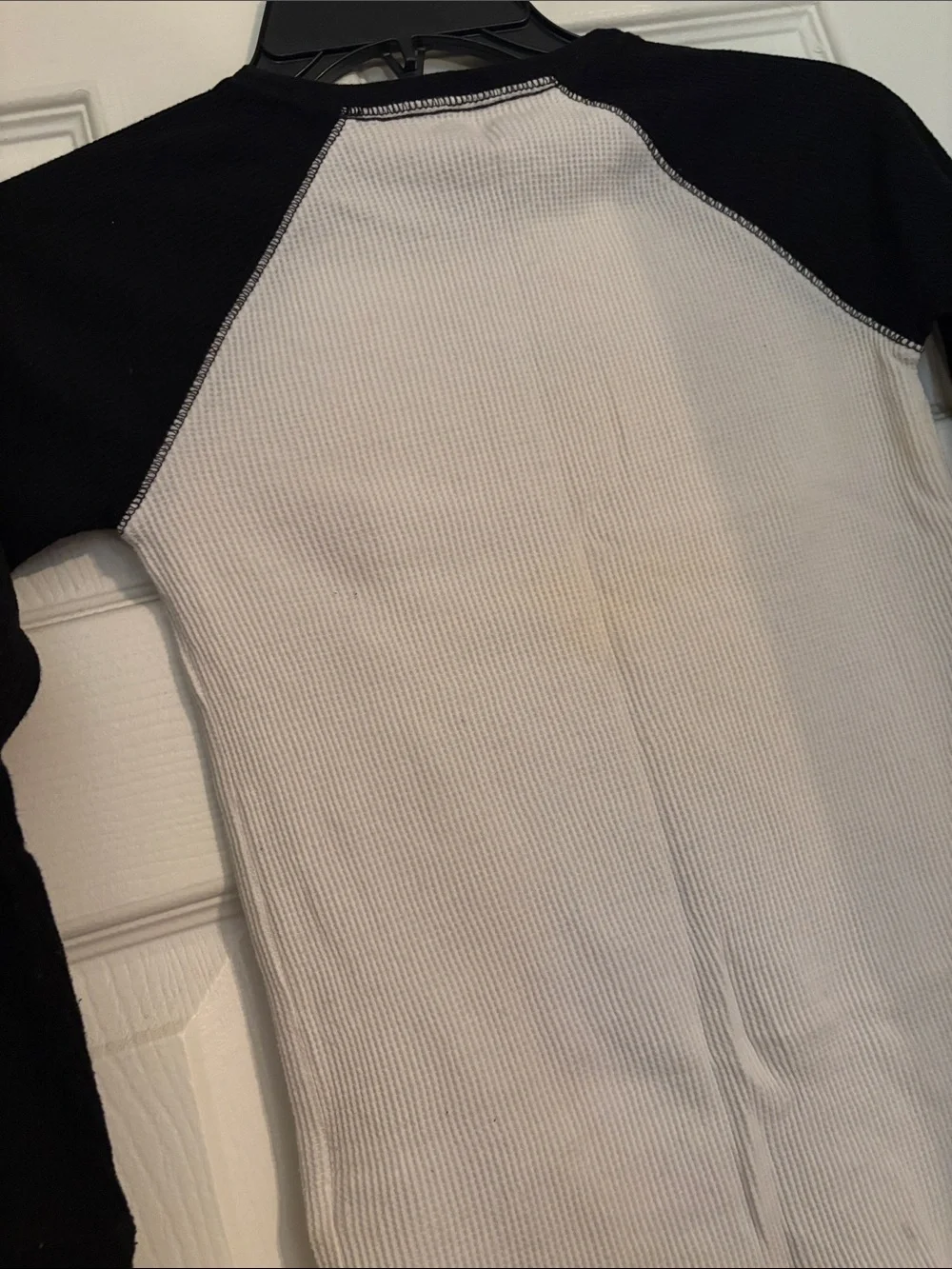 Old Navy Black & White Long-Sleeve Tee with Pink, Yellow & Navy Mountain Graphic